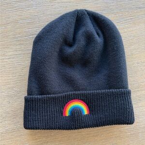 *BRAND NEW* Aviator Nation Rainbow Rib Beanie - Black